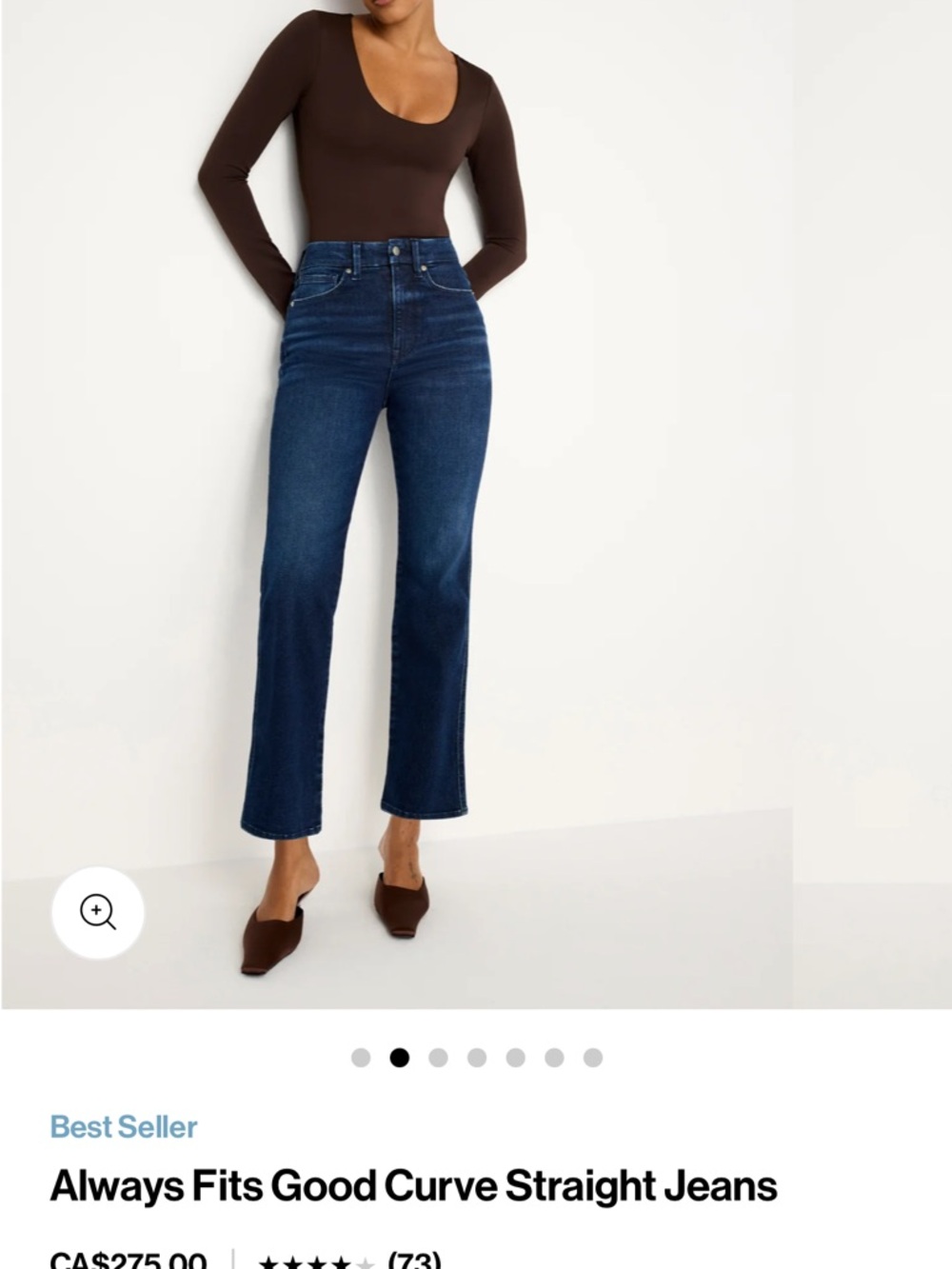 bnwt Good American 🇺🇸 Always Fits Good Curve Straight Jeans - Dark Blue (6-12)